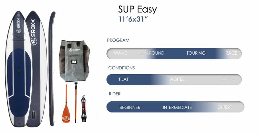 Specs inflatable paddle Easy 11'6x31 fr