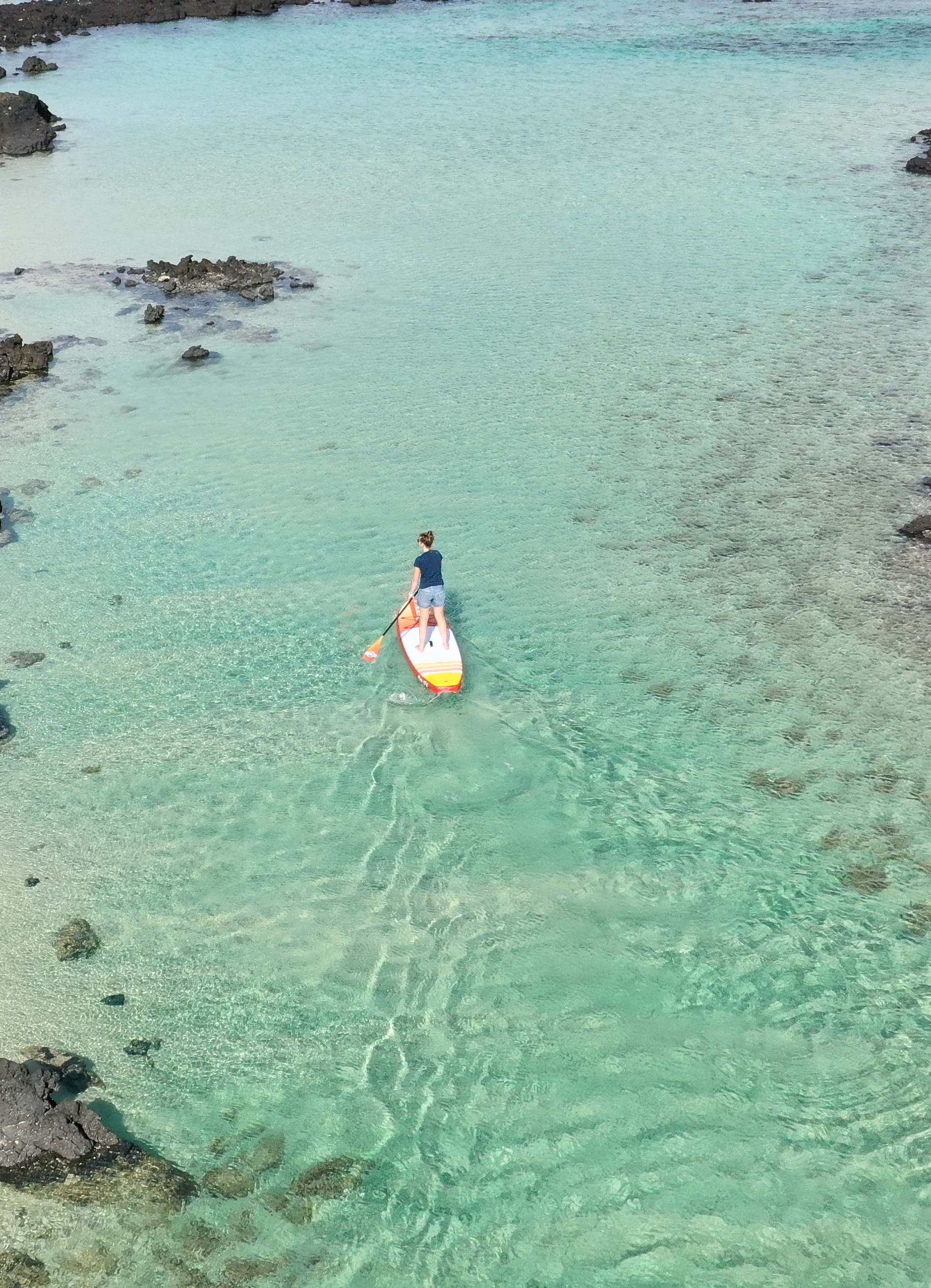 Session paddle à Lanzarote avec stand-up paddle Malibu SROKA
